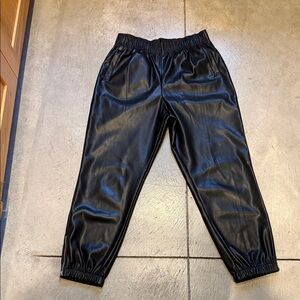 Avec Les Filles Vegan Leather Jogger Pants